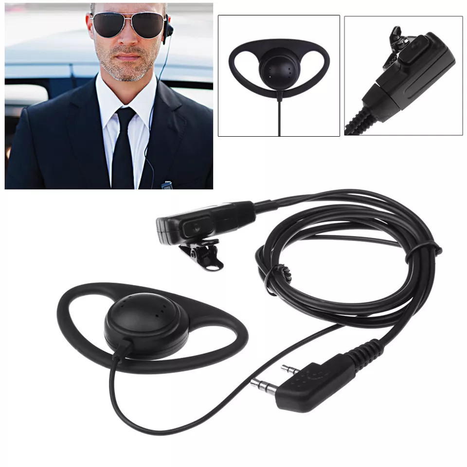 2 Pin D Shape Walkie Talkie Headset Earphone Earpiece for BAOFENG Retevis Two Way Radio - 图片 11